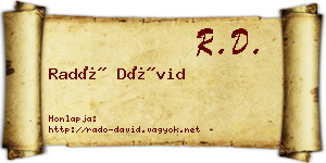 Radó Dávid névjegykártya