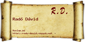 Radó Dávid névjegykártya